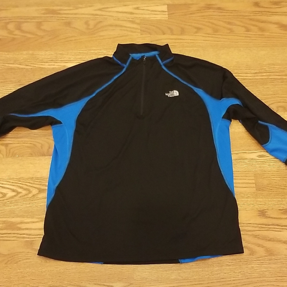 The North Face Black and Blue Half-Zip Top
